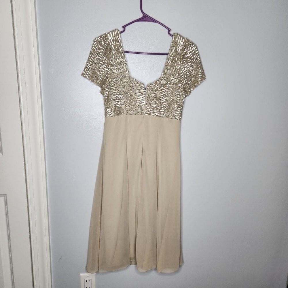 Js Collections Size 6 Gray Fully Sequined Bust Mi… - image 2